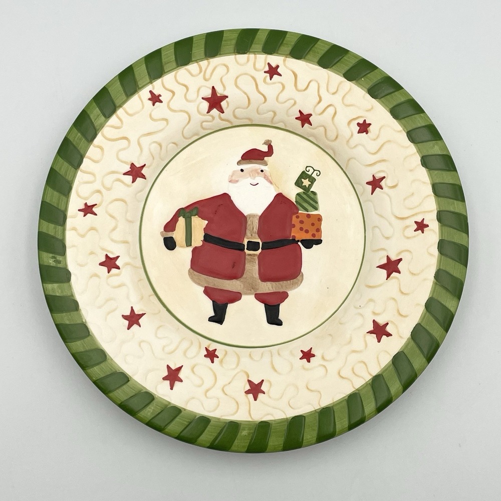 Vintage Yankee Candle Santa Elves Christmas Plate‎ Early 2000s Holiday Decor